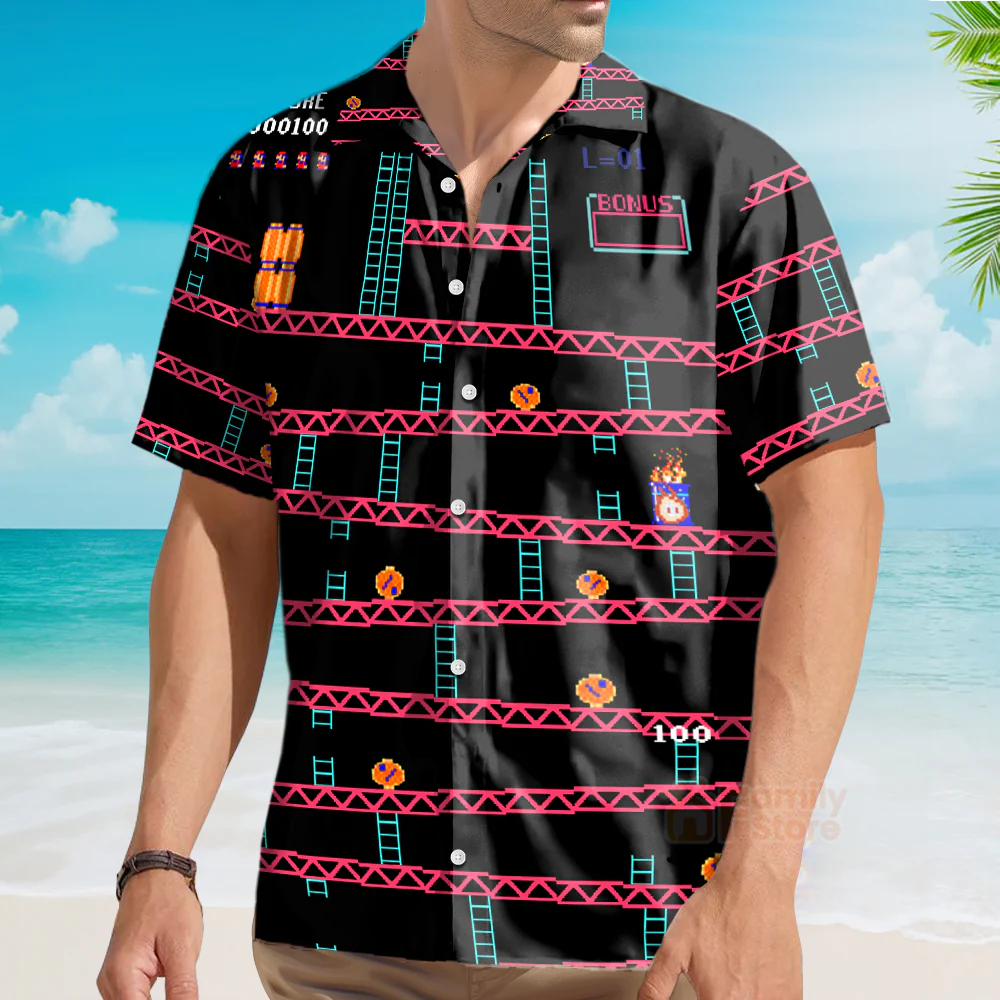 Donkey Kong Gameplay Hawaiian Shirt Short Sleeve PN201050Lb - Image 5