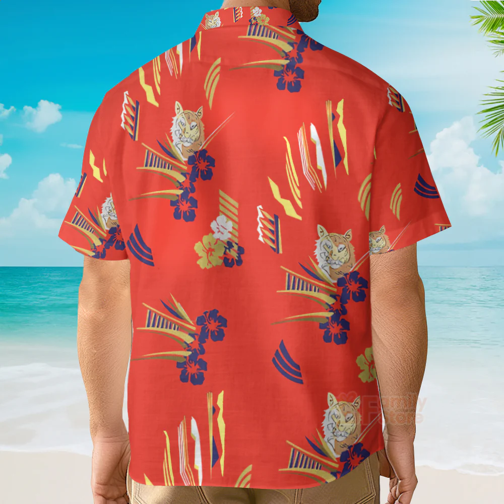 Tony Montana Exotic Tiger & Hibiscus Hawaiian Shirt, Aloha Shirt For Summer - Image 5