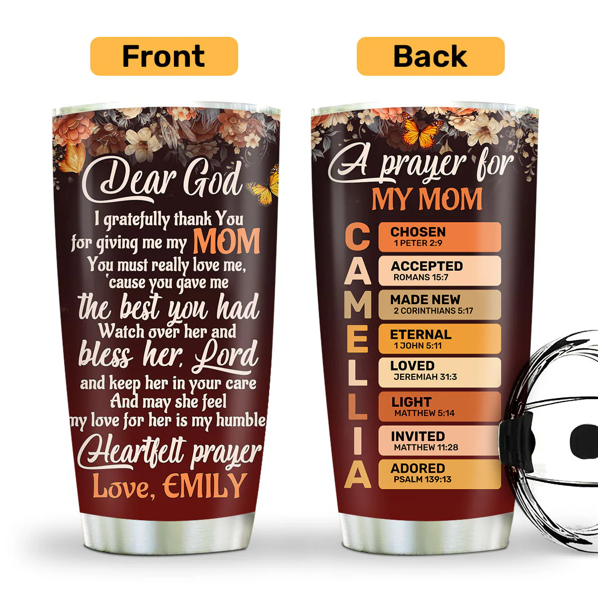 A Prayer For My Mom - Personalized Stainless Steel Tumbler - Gift For Her | HN02 - Image 3