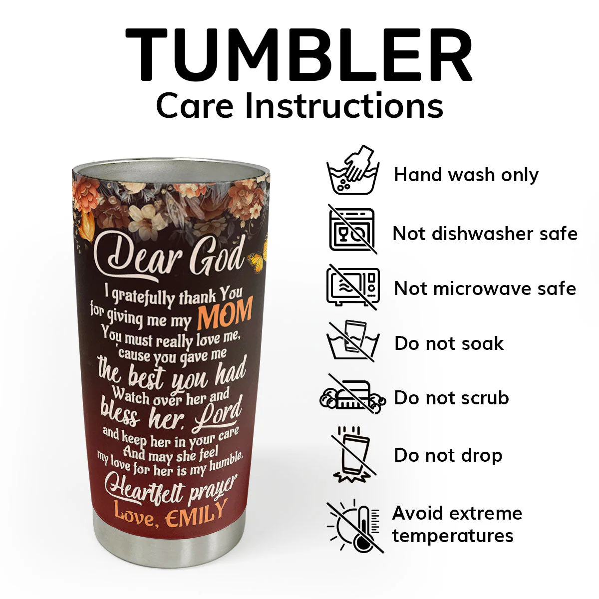 A Prayer For My Mom - Personalized Stainless Steel Tumbler - Gift For Her | HN02 - Image 4