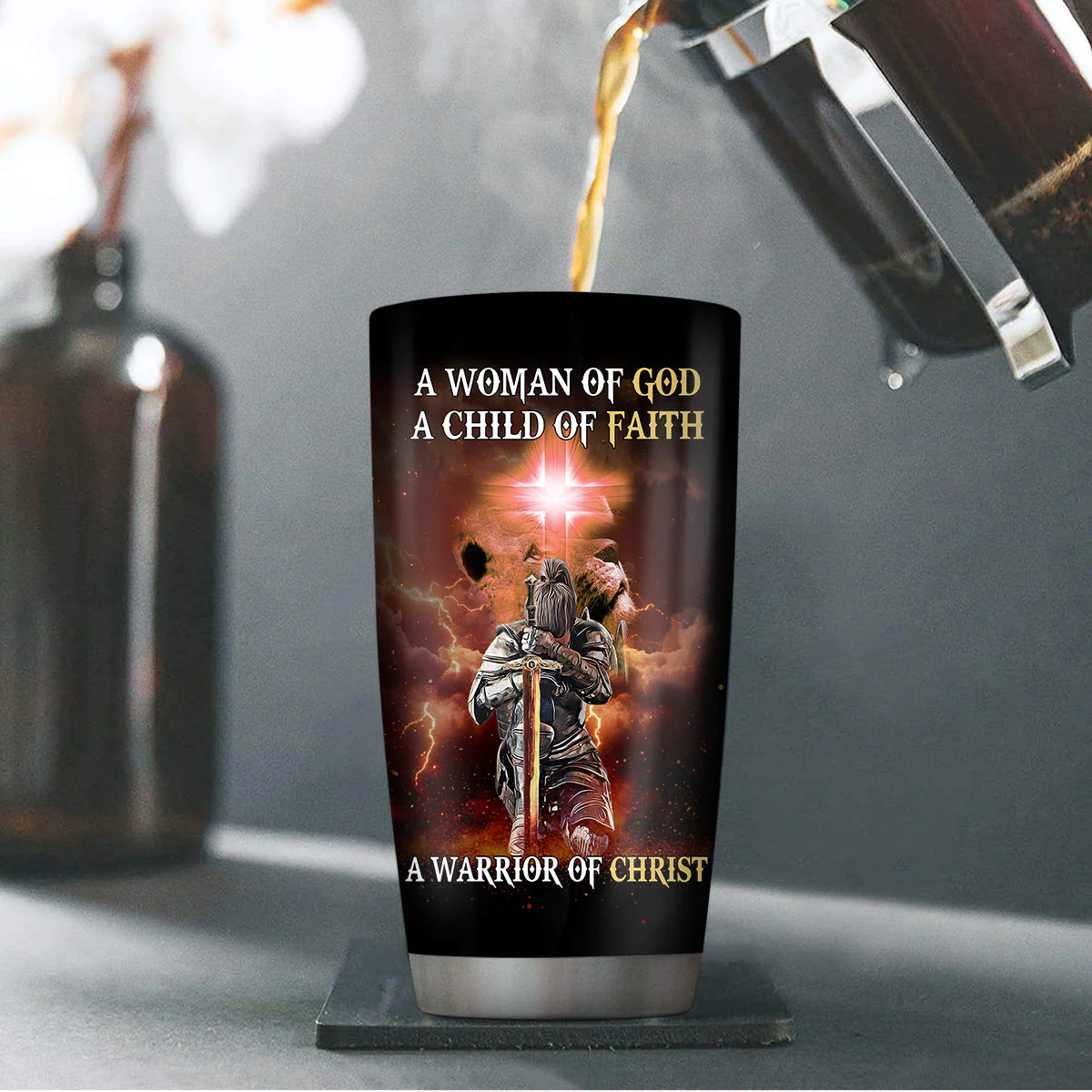 A Woman Of God - Personalized Stainless Steel Tumbler - Gift For Her - Image 3
