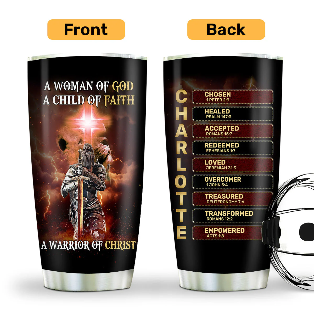 A Woman Of God - Personalized Stainless Steel Tumbler - Gift For Her - Image 4