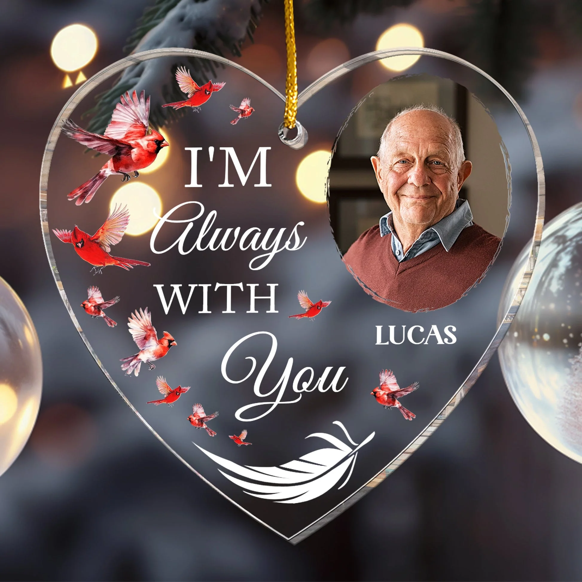 Always On My Mind - Personalized Memorial Photo Ornament PT CU4092622 - Image 3
