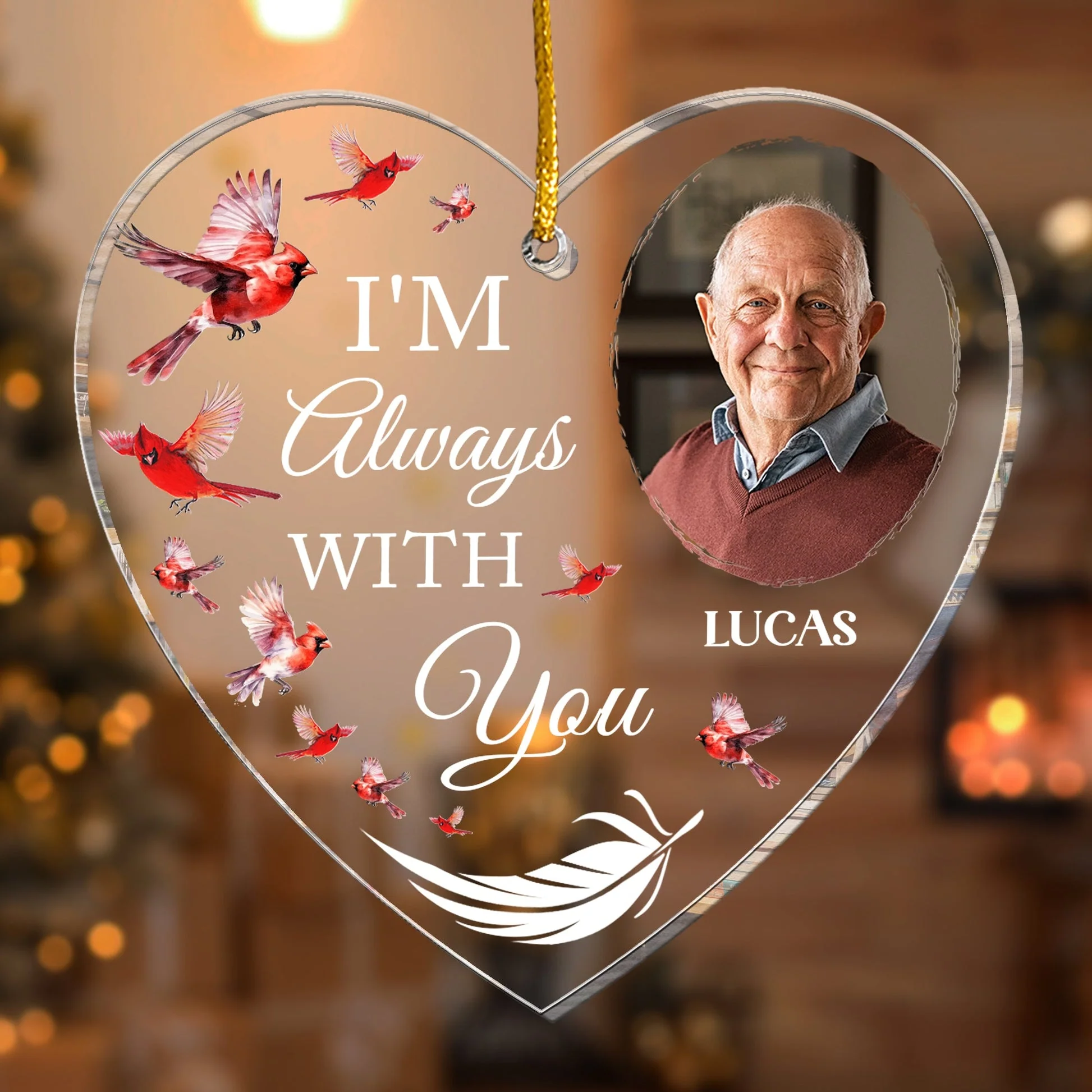 Always On My Mind - Personalized Memorial Photo Ornament PT CU4092622 - Image 4