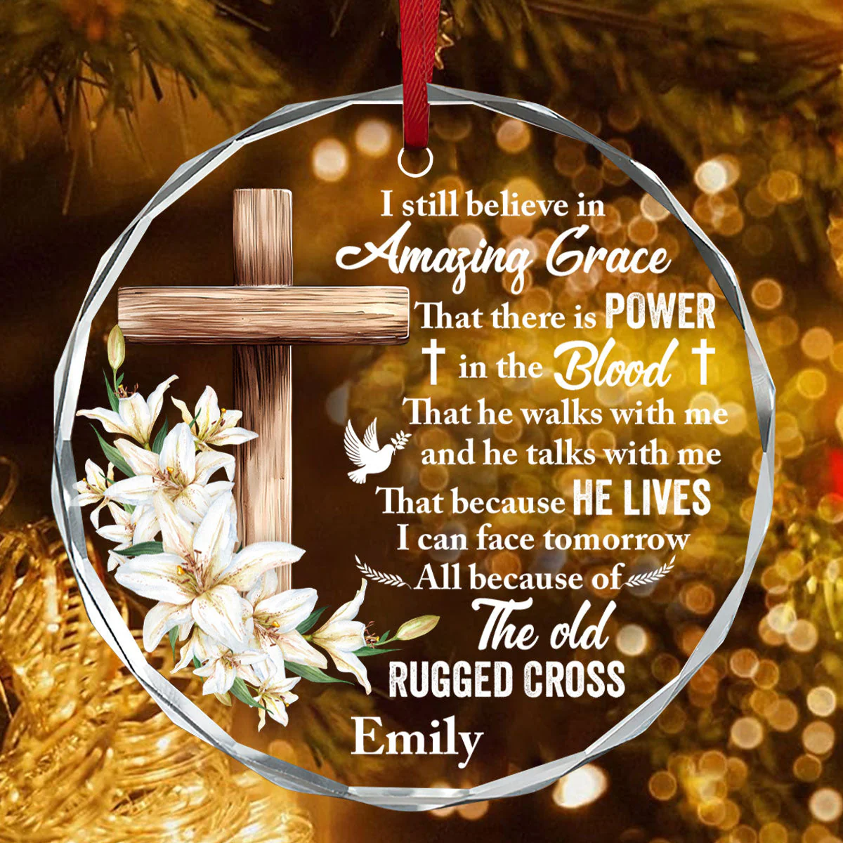 Amazing Grace - Personalized Glass Ornament TD118 - Image 4
