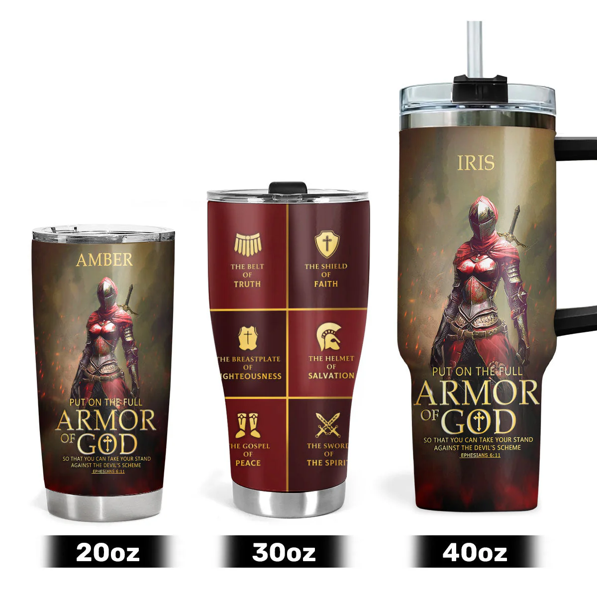 Armor Of God | Personalized Stainless Steel Tumbler - Image 5