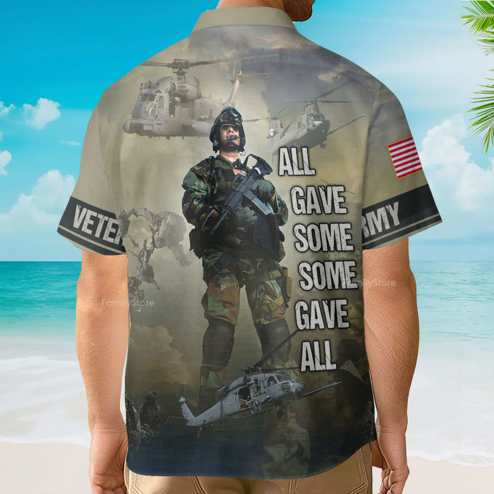 Army All Gave Some Some Gave All Soldier And Helicopter Hawaiian Shirt - Image 3