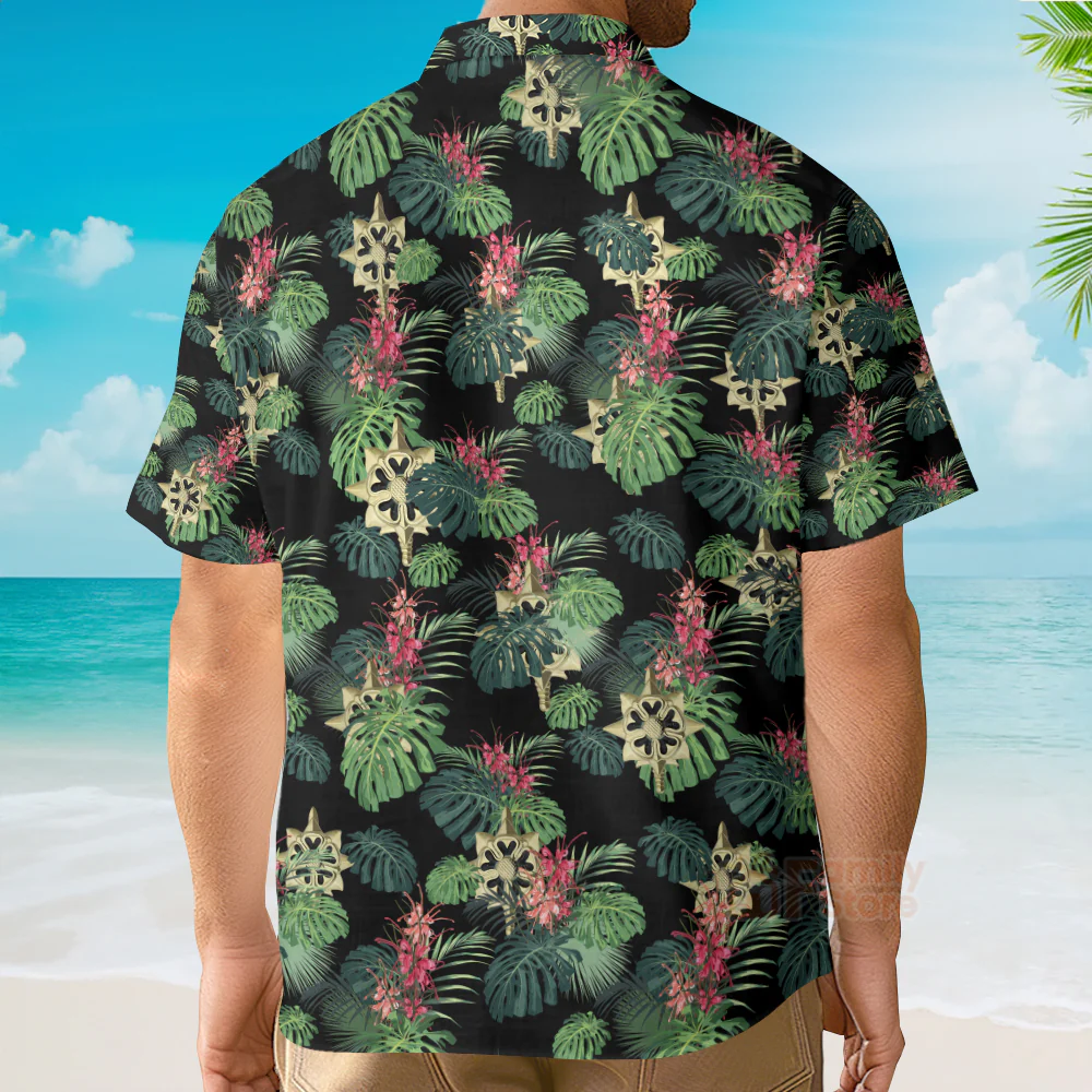 Army Military Intelligence Branch Insignia Hawaiian Shirt - Image 4