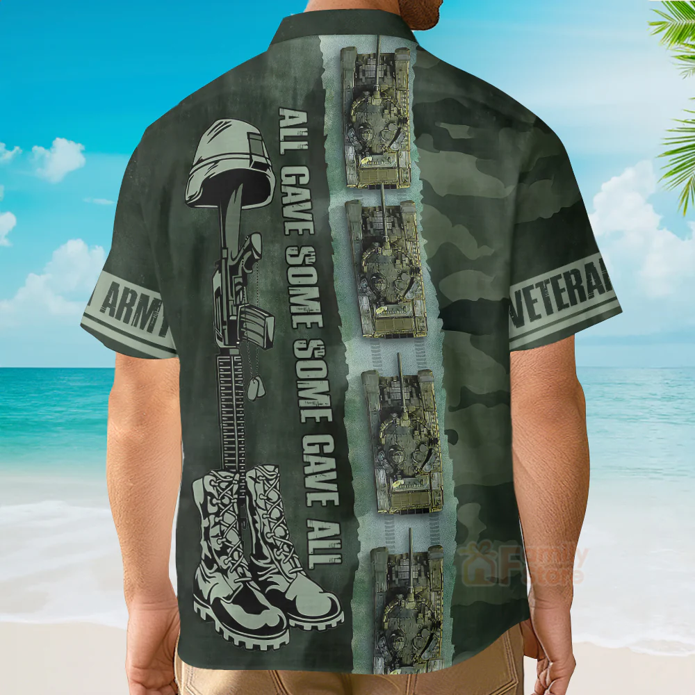 Army Tank All Gave Some Some Gave All Hawaiian Shirt - Image 3