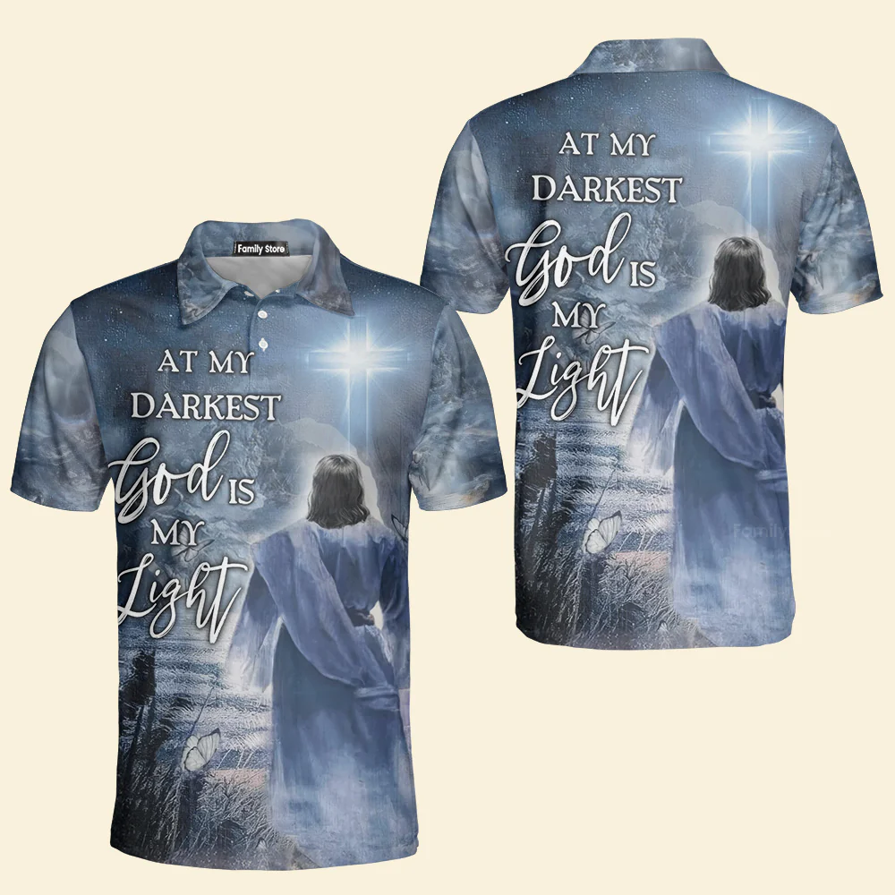 At My Darkest God Is My Light Polo Shirt For Men - Image 4
