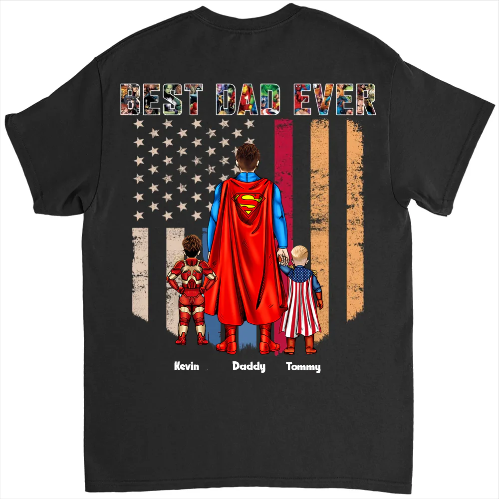 Super Hero Best Dad Ever My Hero Two Side - Gift For Dad - Personalized TShirt CL02 - Image 4
