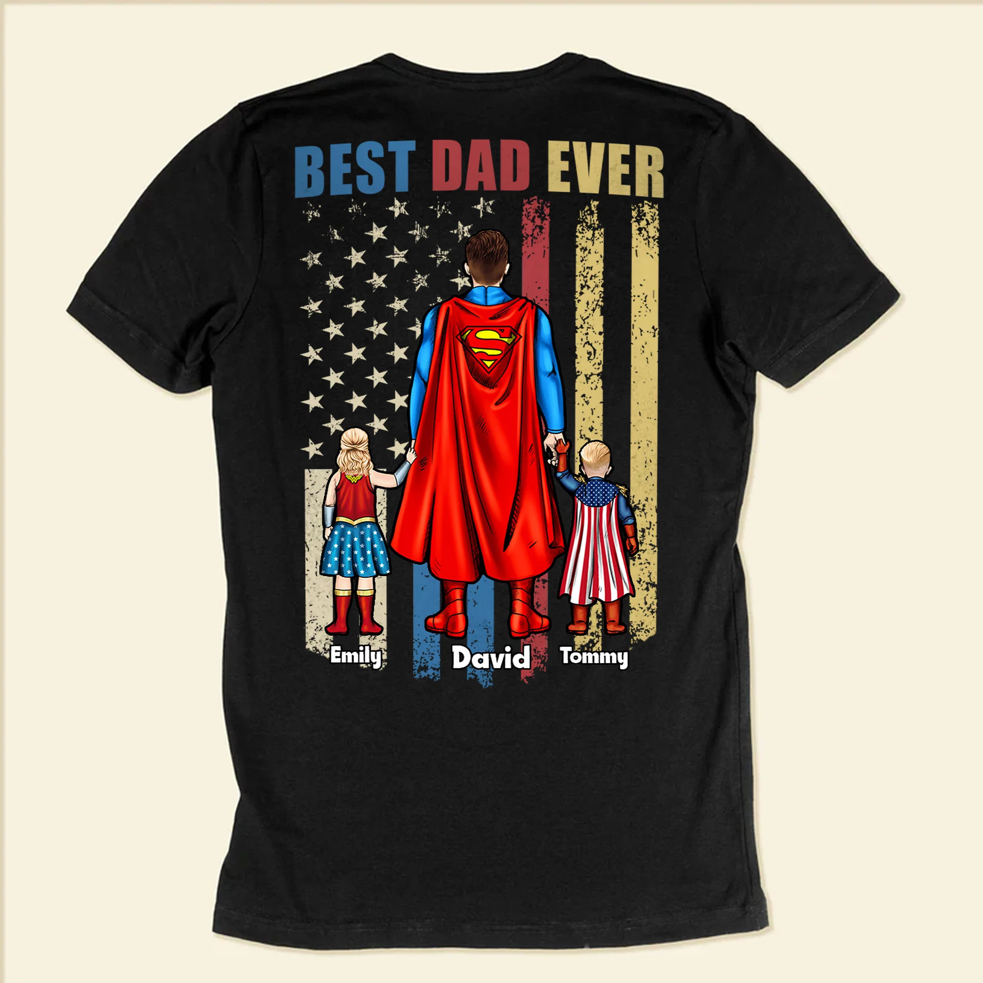 Best Dad Ever Super Hero In Our Family - Gift For Father's Day - Personalized Shirt 2 Side - Image 6