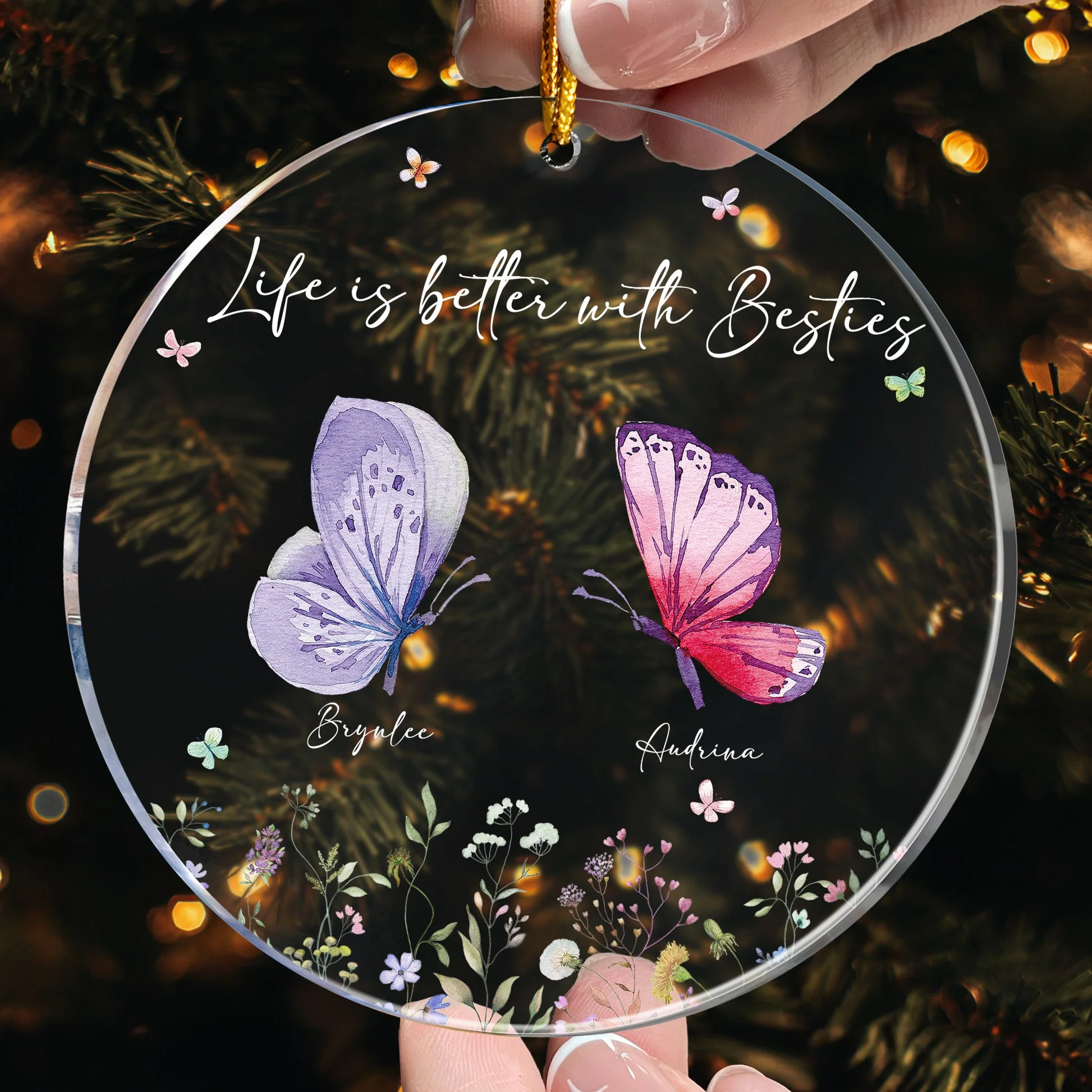 Besties Forever - Personalized Acrylic Ornament - Gift For Sisters, Besties - NA94 - Image 3