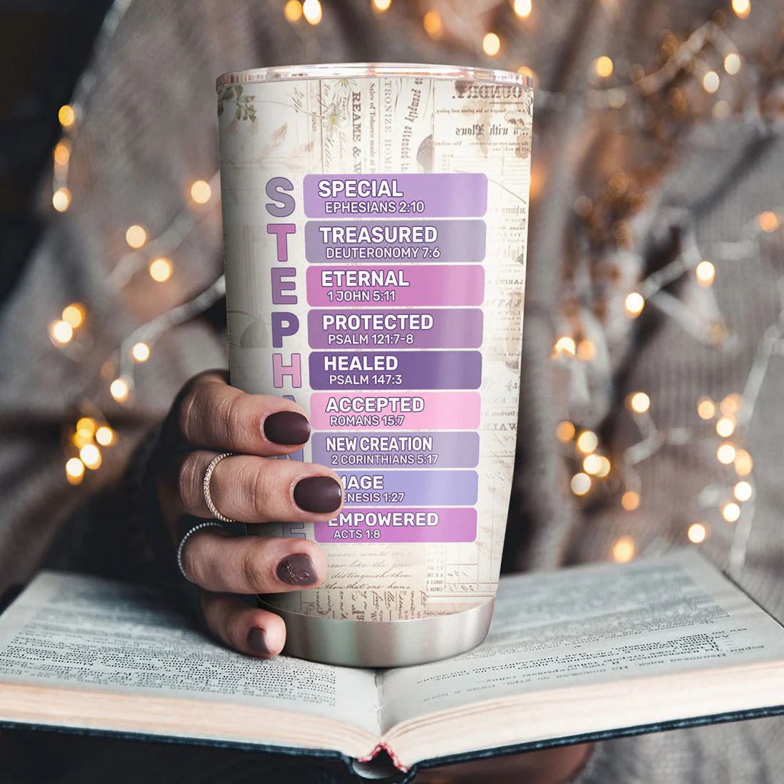 Blessed Is The One Who Trusts In The Lord - Personalized Stainless Steel Tumbler - Gift For Her | HN02 - Image 3