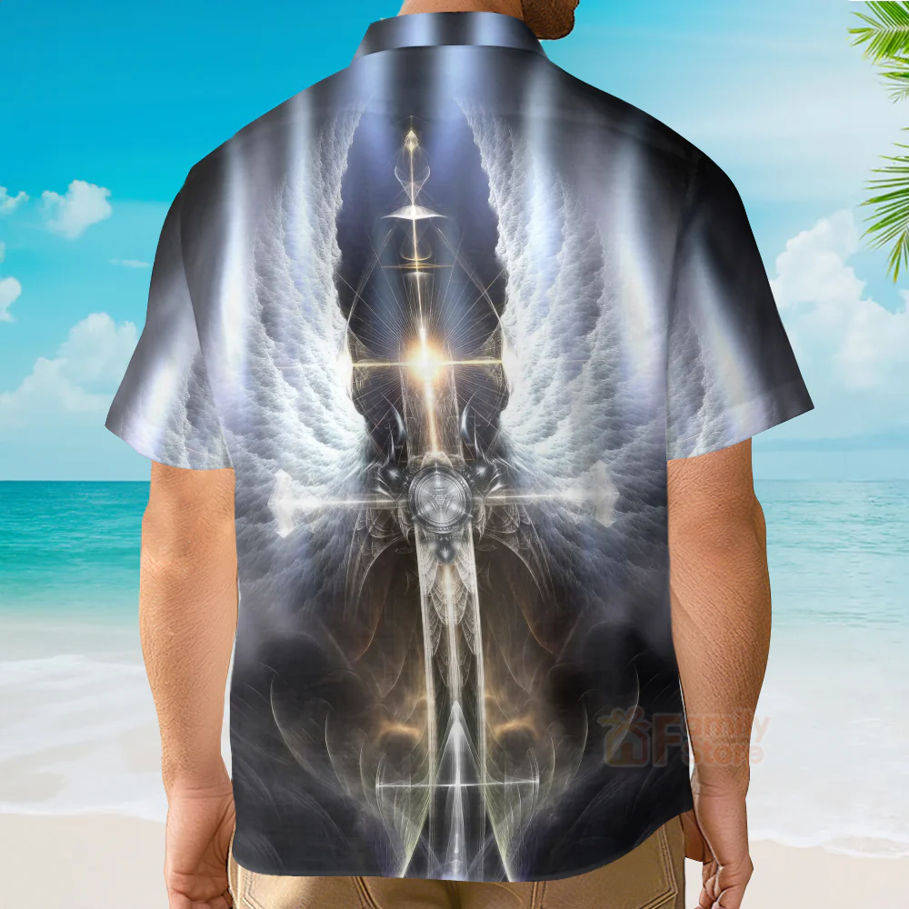 Christian Jesus Angle Wing Aloha Hawaiian Shirts - Image 4