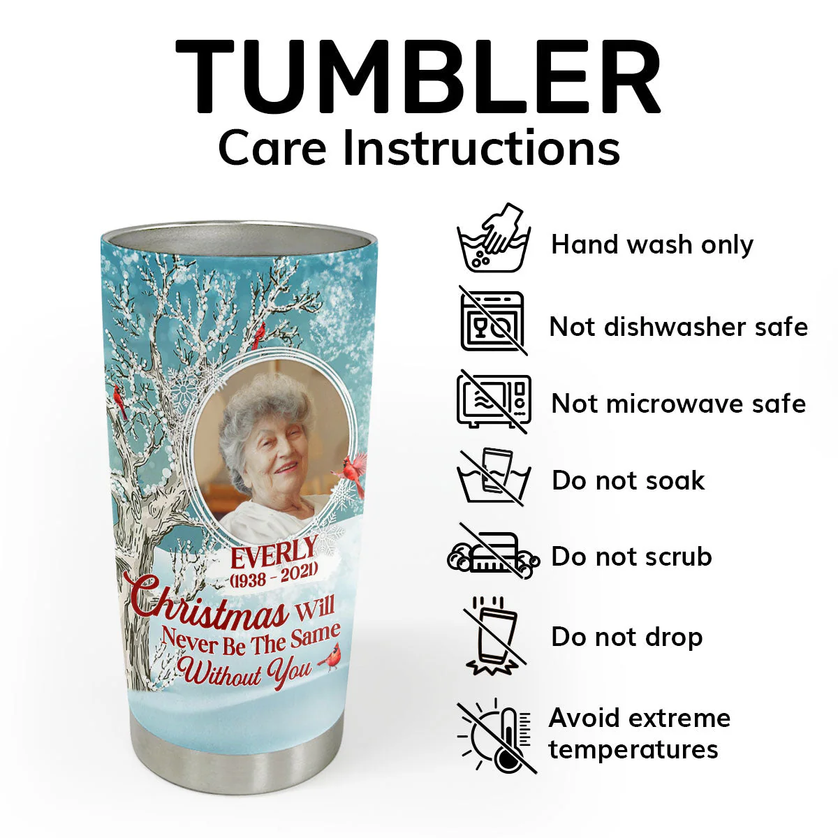 Christmas Will Never Be The Same Without You | Personalized Stainless Steel Tumbler - Image 3