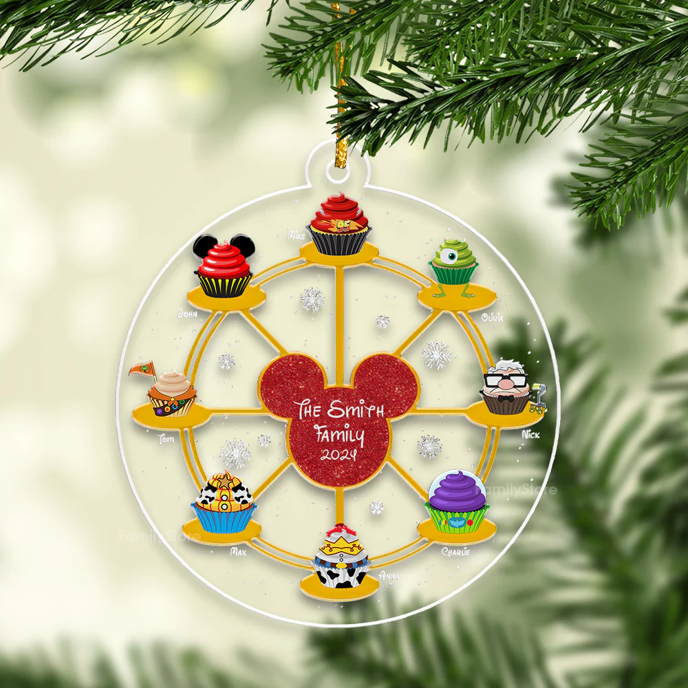 Cupcake Kids Ferris Wheel - Gift For Family - Personalized Acrylic Ornament - CL31 NA94 - Image 3