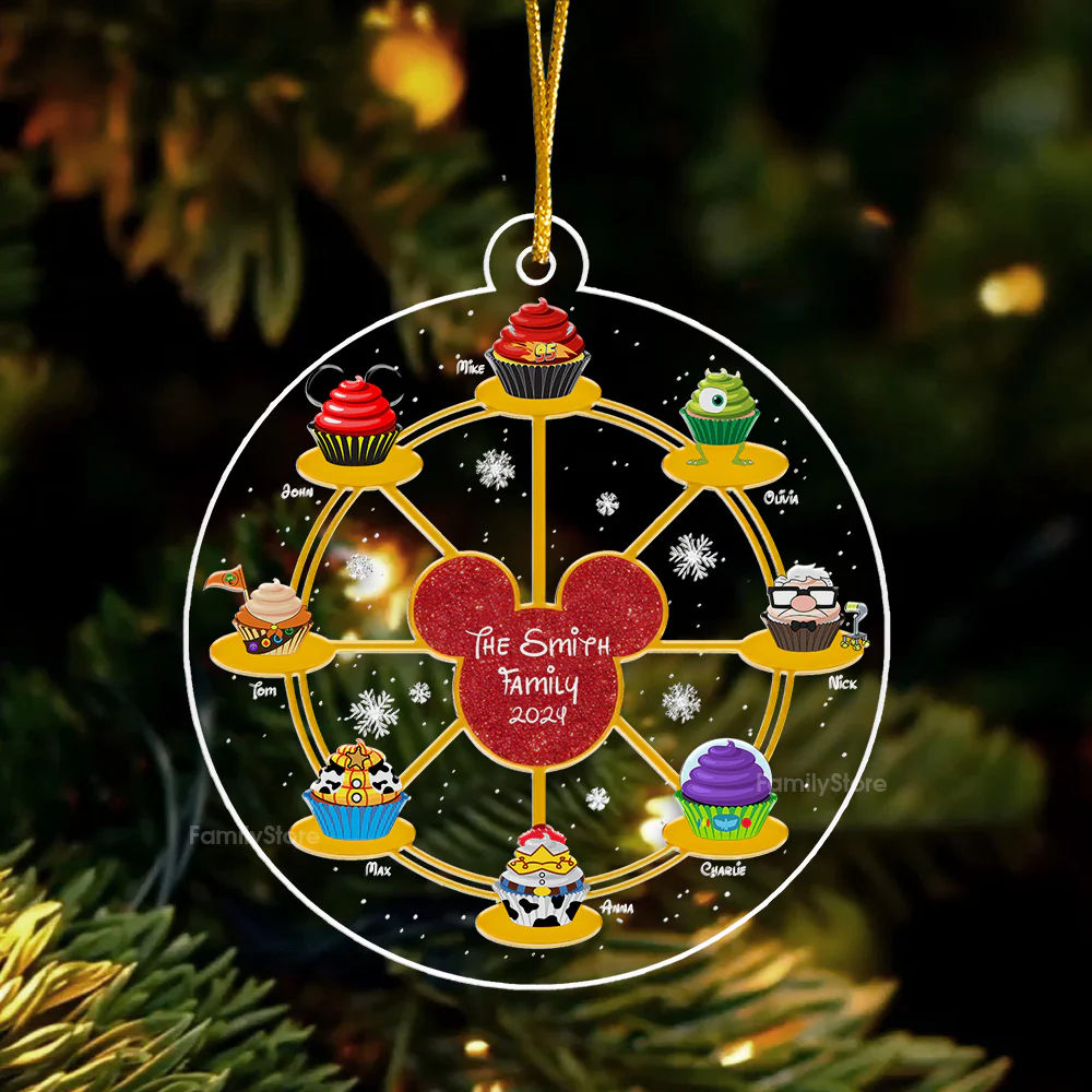 Cupcake Kids Ferris Wheel - Gift For Family - Personalized Acrylic Ornament - CL31 NA94 - Image 4