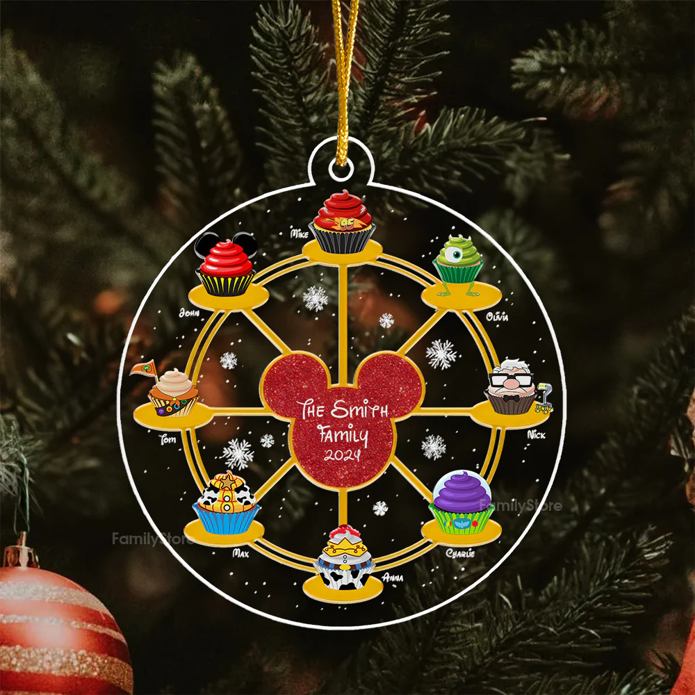 Cupcake Kids Ferris Wheel - Gift For Family - Personalized Acrylic Ornament - CL31 NA94 - Image 5