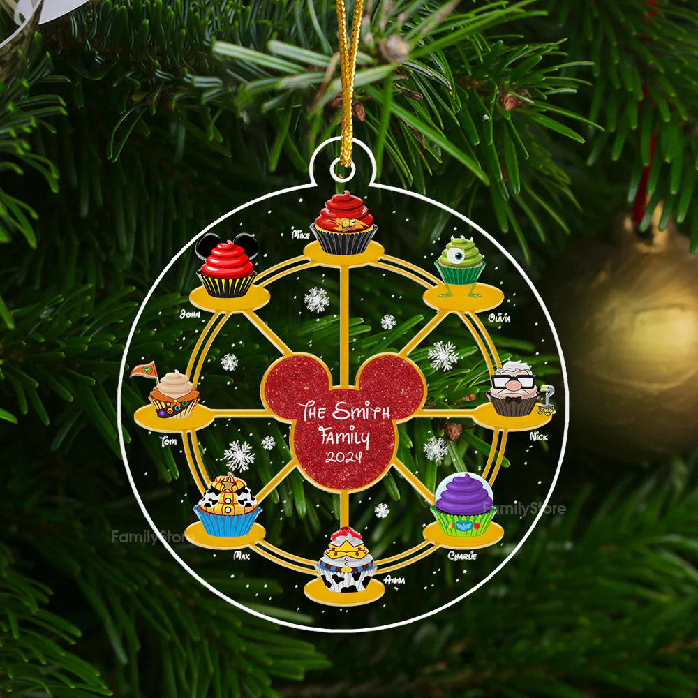 Cupcake Kids Ferris Wheel - Gift For Family - Personalized Acrylic Ornament - CL31 NA94 - Image 6