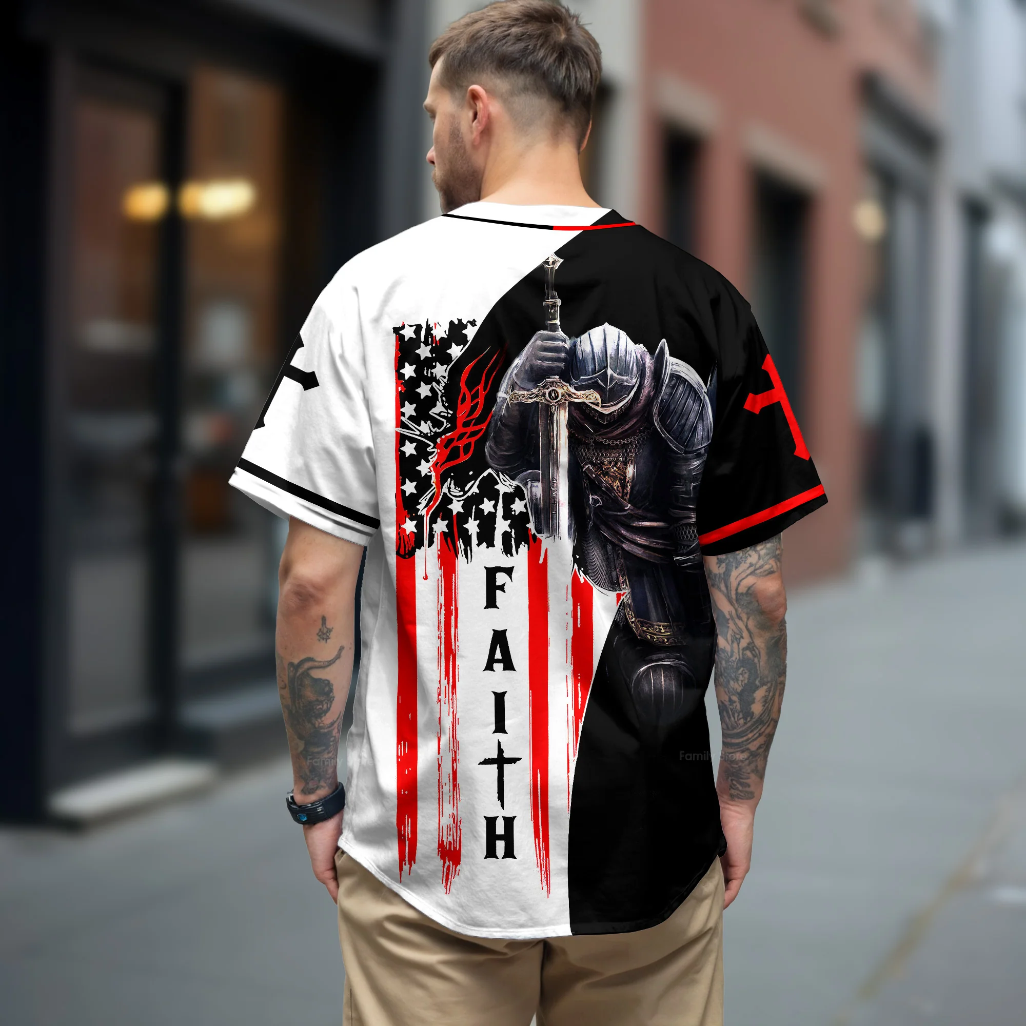 Custom Name Believe And Have Faith Christians - Personalized Baseball Jersey - Christant Gift For Him - Image 3