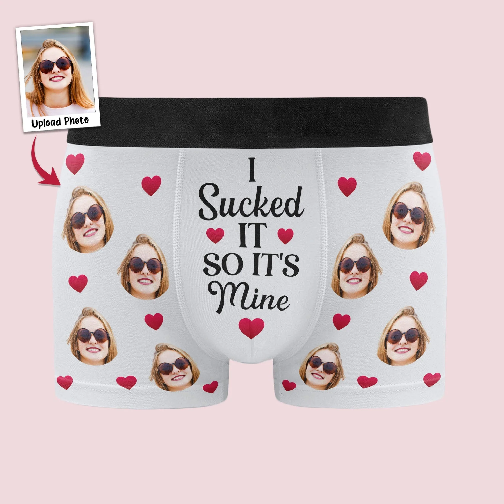 Custom Photo I Sucked It - Gift For Boyfriend, Husband, Anniversary - Funny Personalized Custom Boxer Briefs, Men's Boxers - Image 3