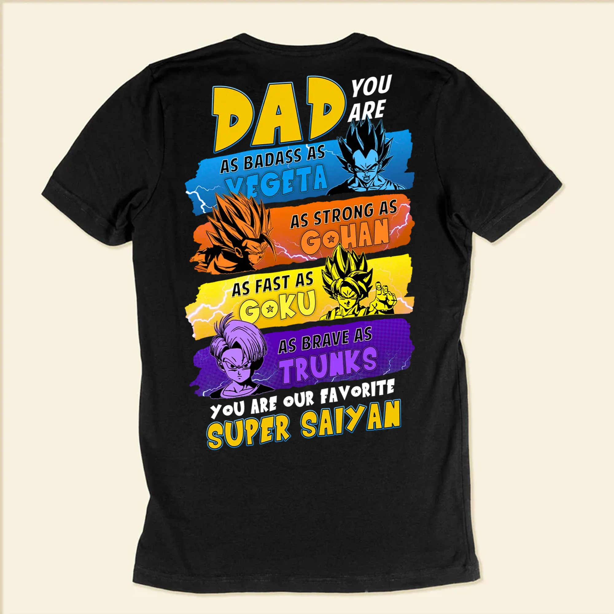 Daddy You Are My Favorite Saiyan - Gift For Father's Day - Personalized Shirt 2 Side - Image 5