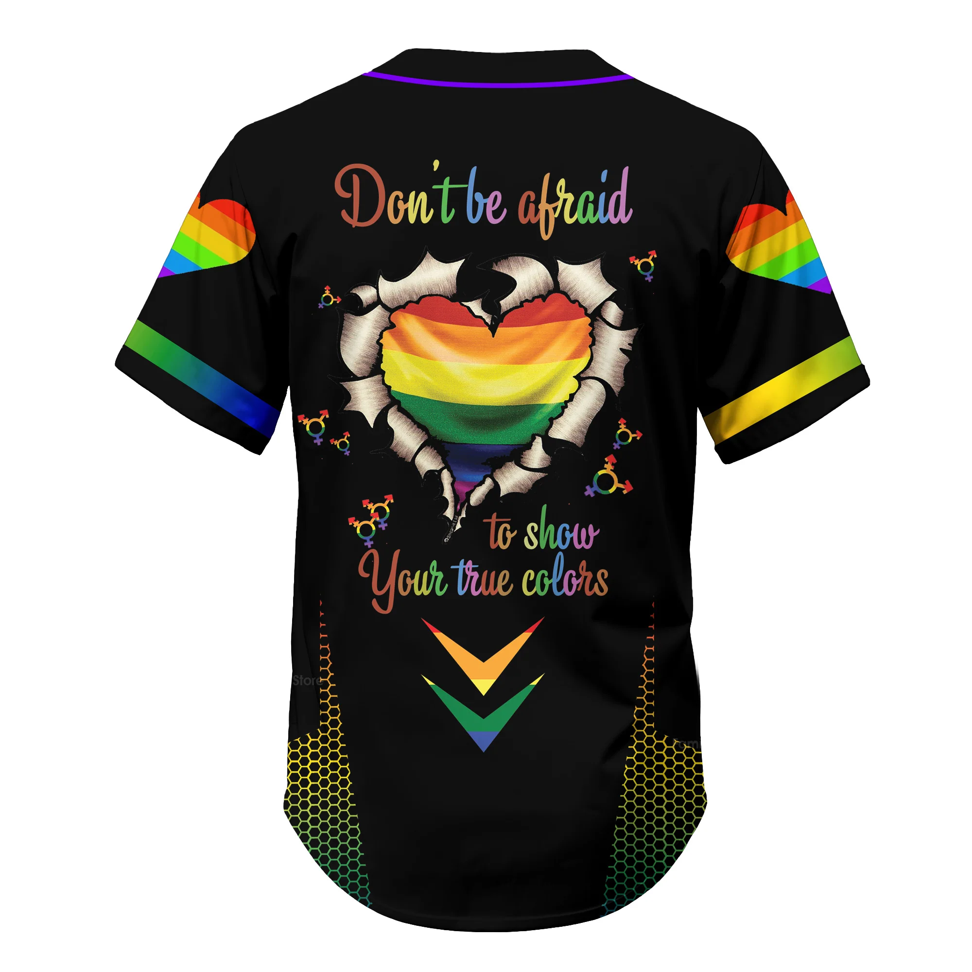 Don't Be Afraid To Show Your True Colours - Baseball Jersey - Christant Gift For Him LGBT Pride - Image 6