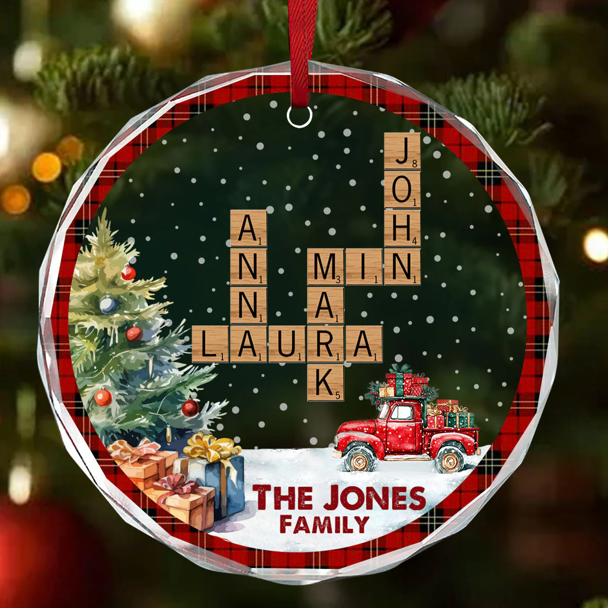 Family Forever - Personalized Glass Ornament - Image 3