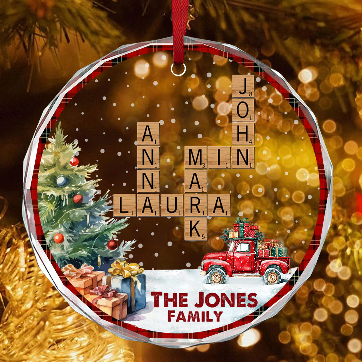 Family Forever - Personalized Glass Ornament - Image 4