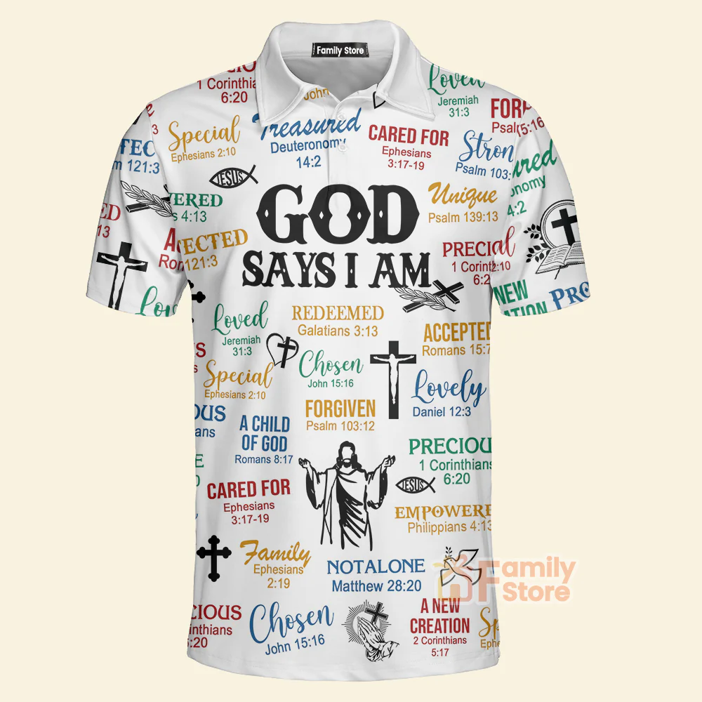 God Says I Am Holy Bible - Men Polo Shirt - Image 3