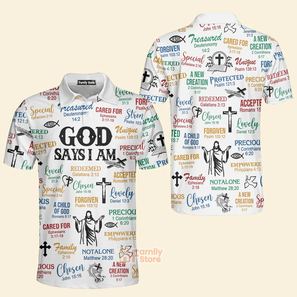 God Says I Am Holy Bible - Men Polo Shirt - Image 4