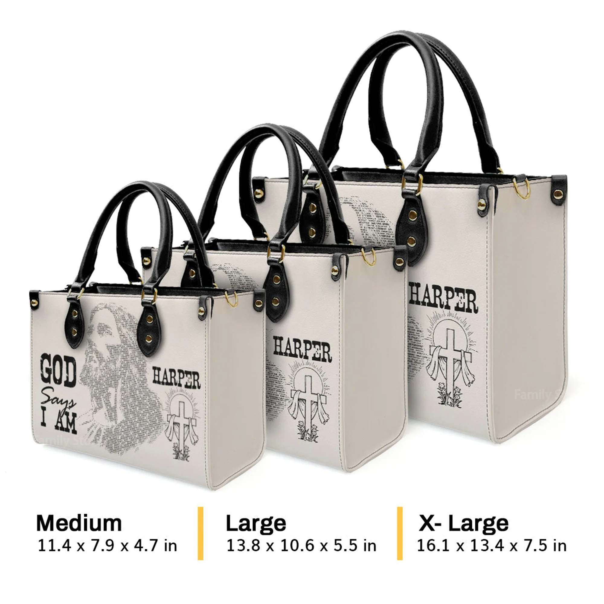 God Says I Am - Thoughtful Gift For Christians - Personalized Leather Handbag With Handle - AT4080802 - Image 4