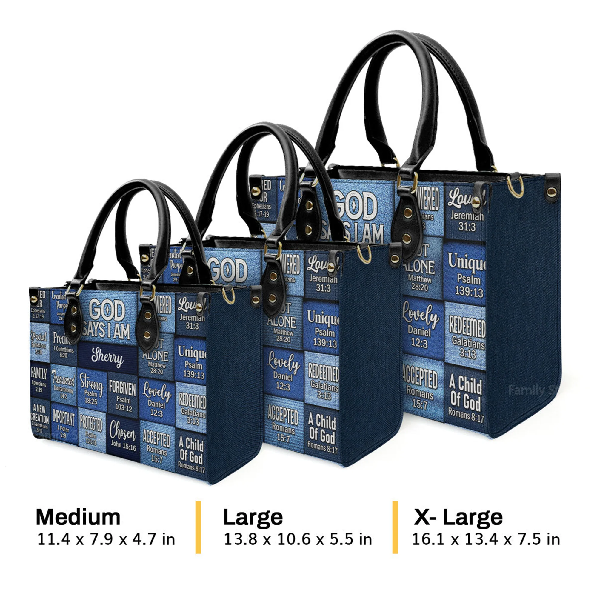 God Says I Am - Unique Personalized Leather Handbag - AT4080801 - Image 4