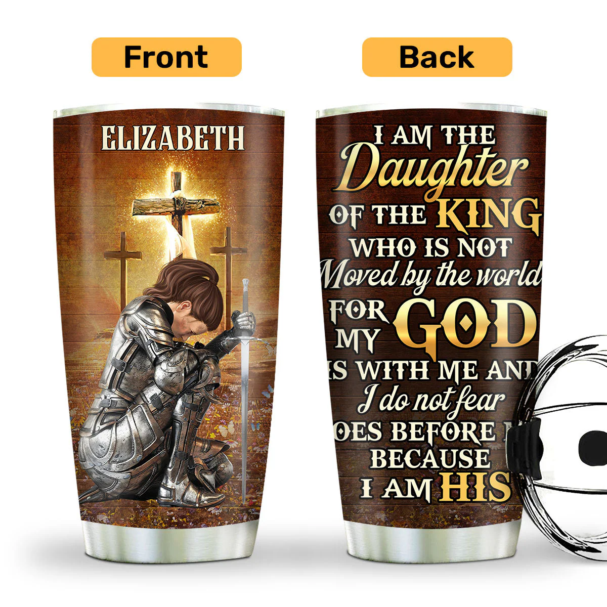 I Am The Daughter Of The King - Personalized Stainless Steel Tumbler - Gift For Her | CLGOD03 HN02 - Image 3