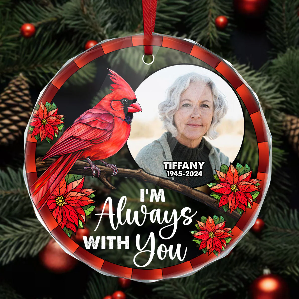 I'm Always With You - Personalized Glass Ornament TD118 - Image 3