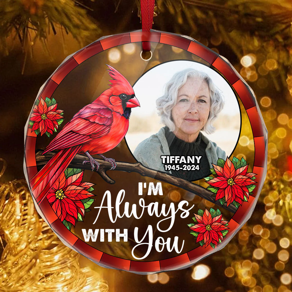 I'm Always With You - Personalized Glass Ornament TD118 - Image 4