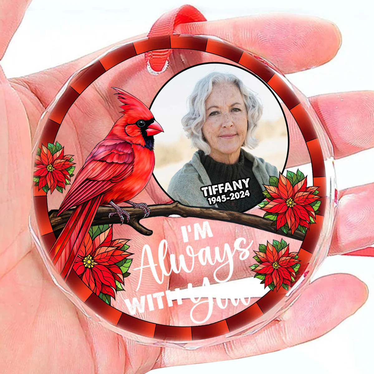 I'm Always With You - Personalized Glass Ornament TD118 - Image 5