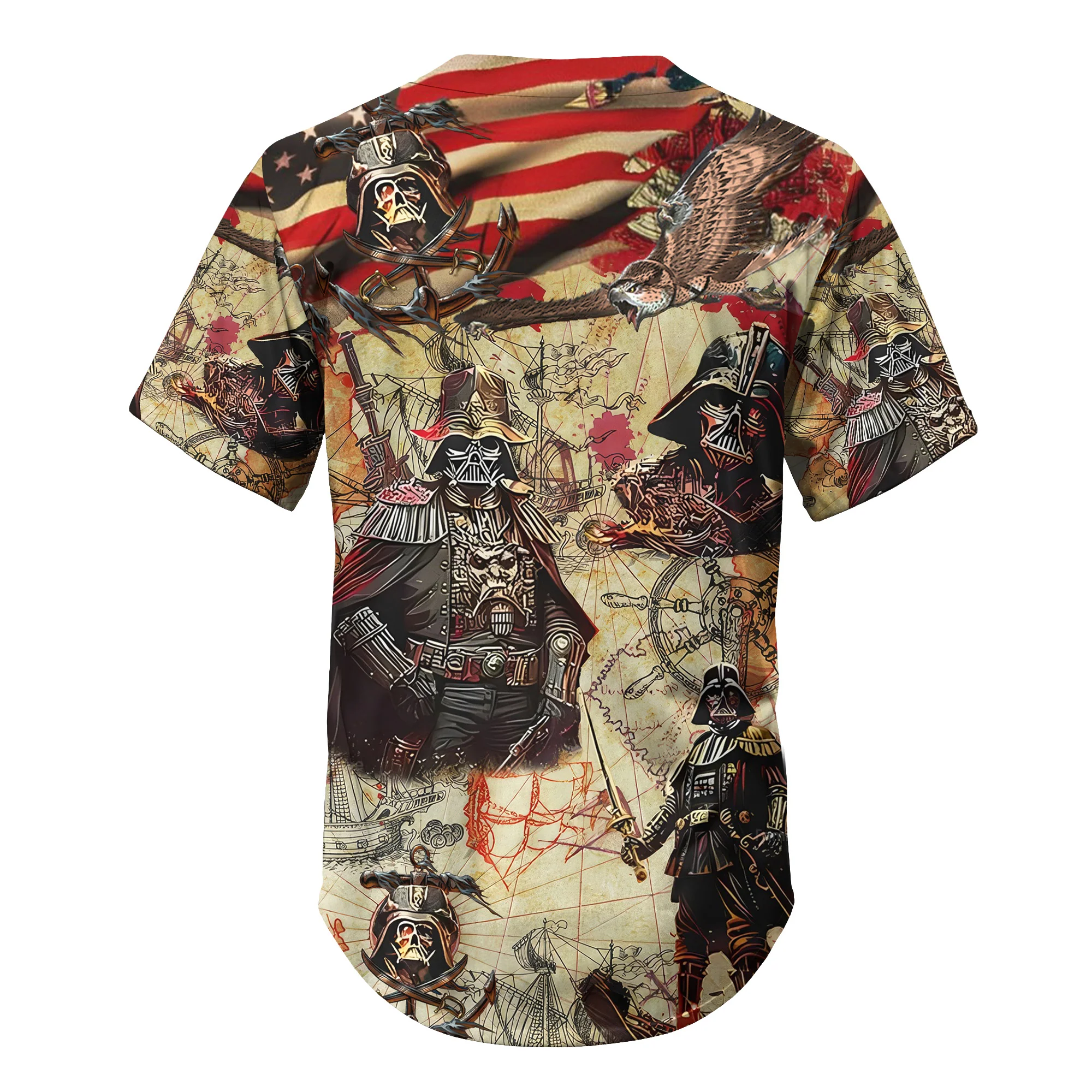 Independence Day Starwars Darth Vader Pirates Home Is Where The Anchor Drops - Baseball Jersey - Christant Gift For Him - Family Store - Image 6