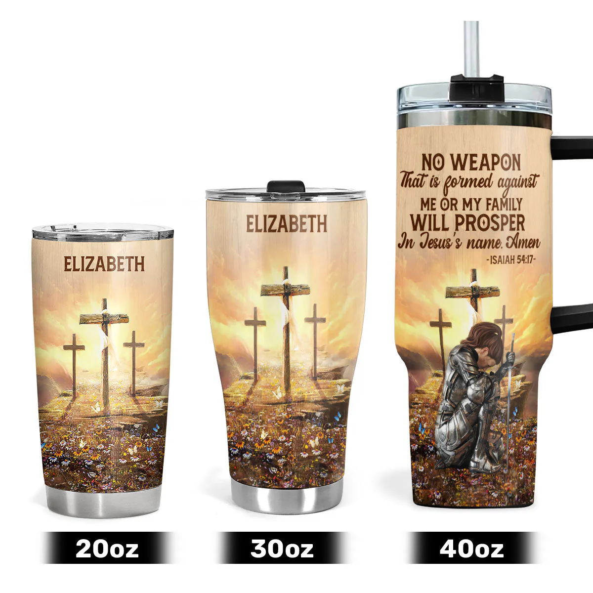 Isaiah 54:17 No Weapon - Personalized Stainless Steel Tumbler - Gift For Her | CLGOD03 HN02 - Image 6
