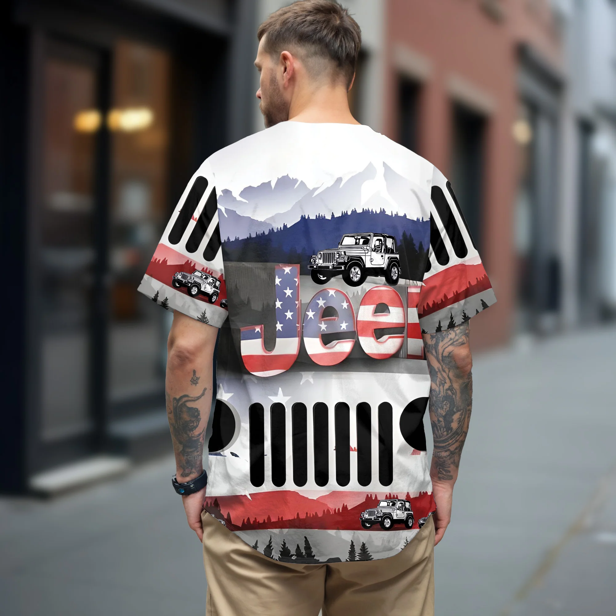 Jeep American Jeep Lover - Baseball Jersey - Christant Gift For Him - Image 3