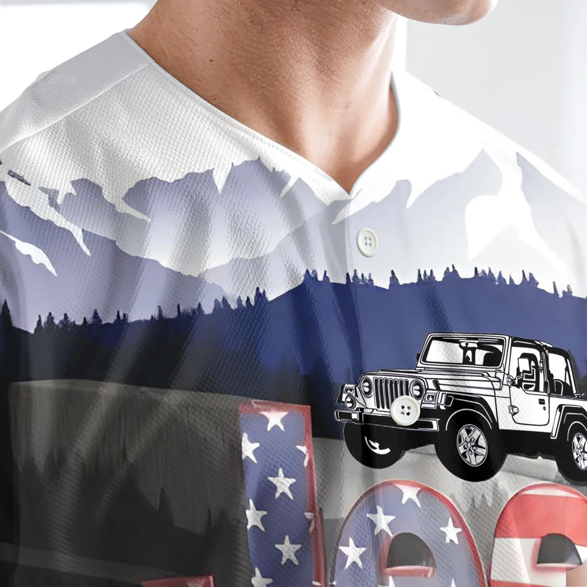 Jeep American Jeep Lover - Baseball Jersey - Christant Gift For Him - Image 4