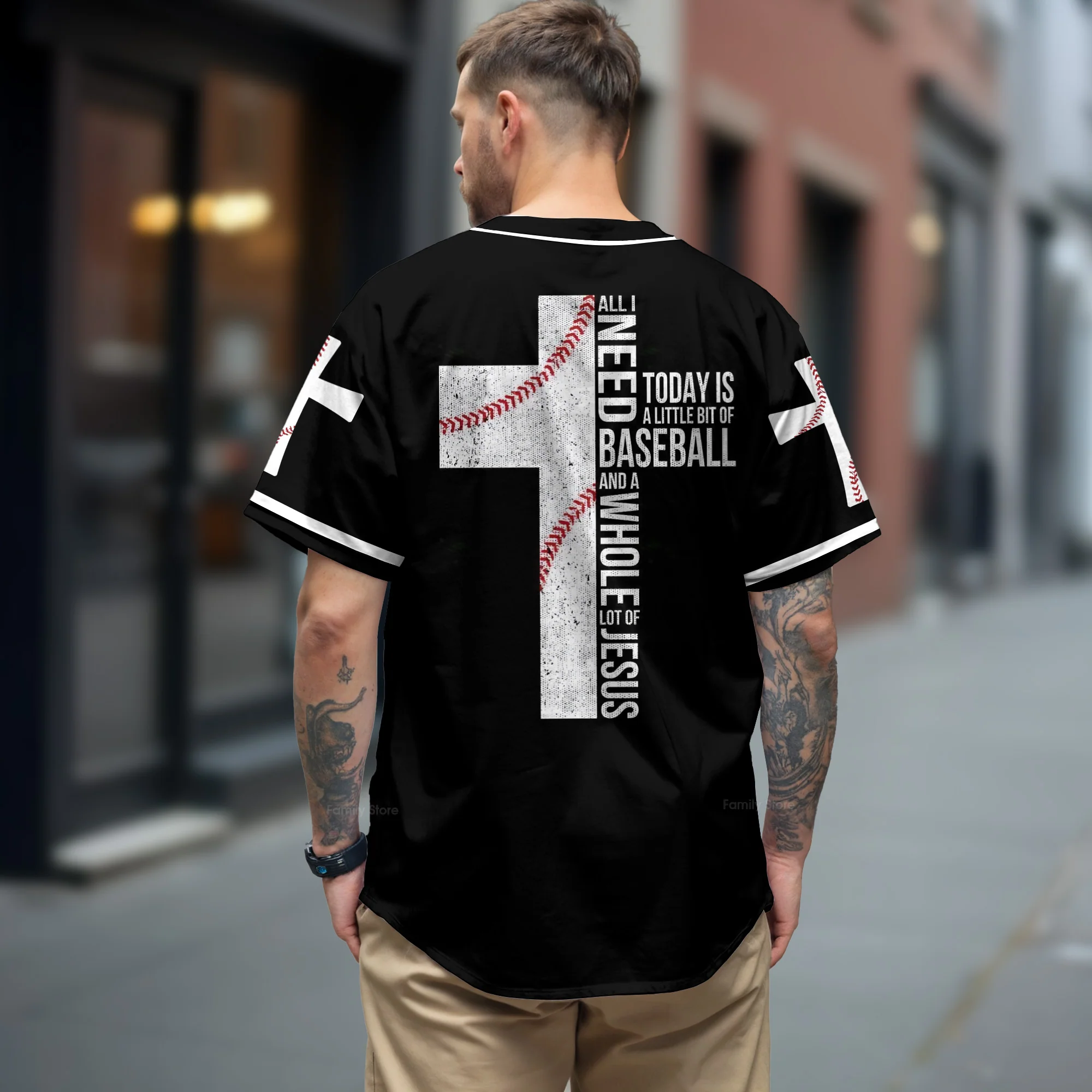 All I need today is a whole lot of Jesus - Baseball Jersey - Christant Gift For Him 118 - Image 3