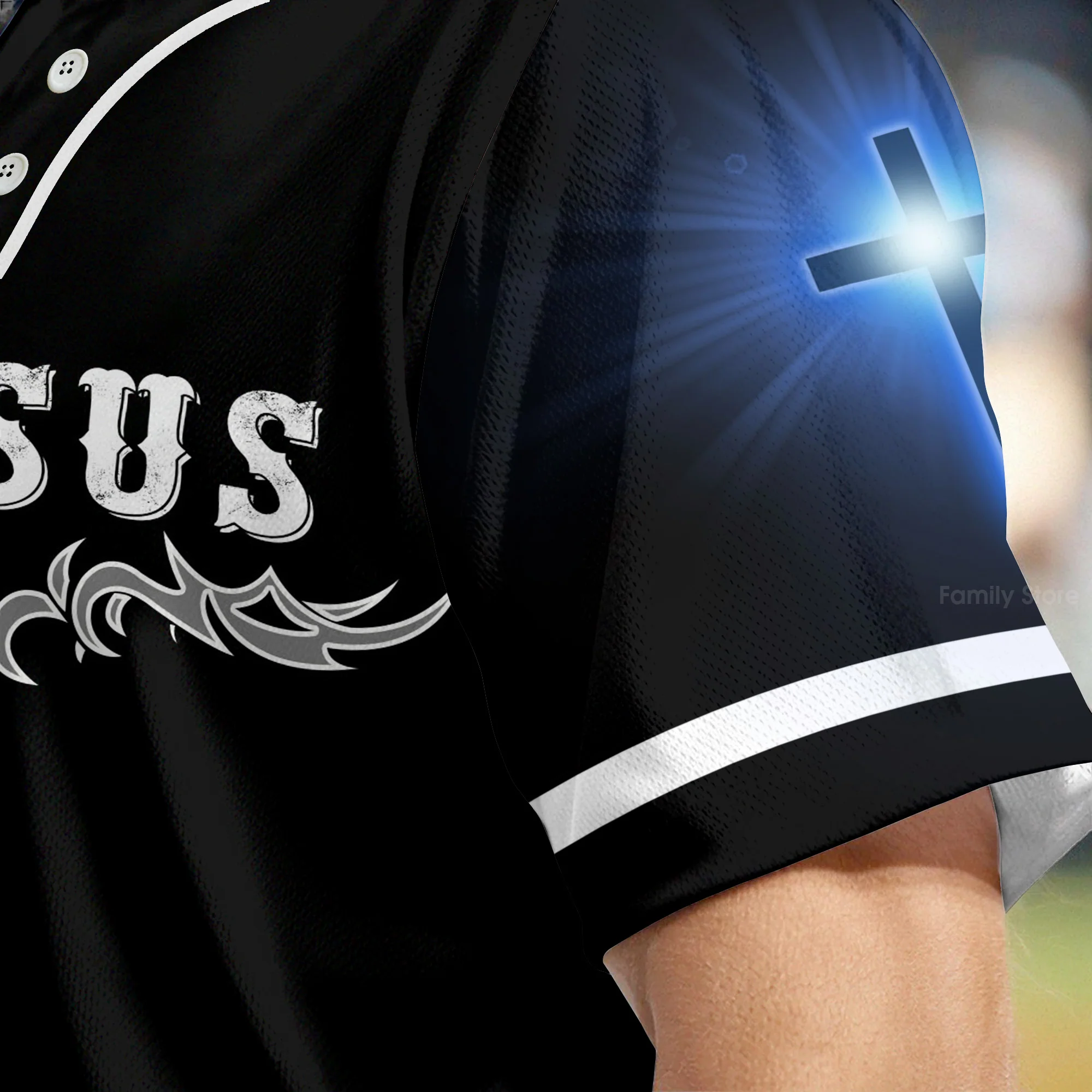 I Ride With Jesus Christian Biker - Baseball Jersey - Christant Gift For Him - Image 5