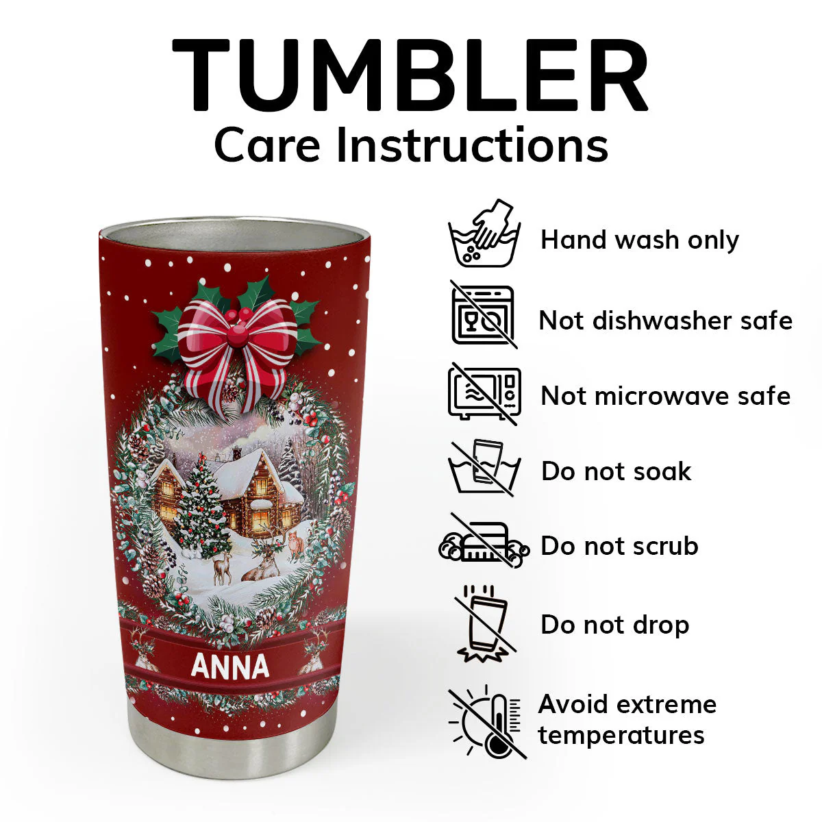 Jesus Is Reason For The Season | Personalized Stainless Steel Tumbler - Image 3