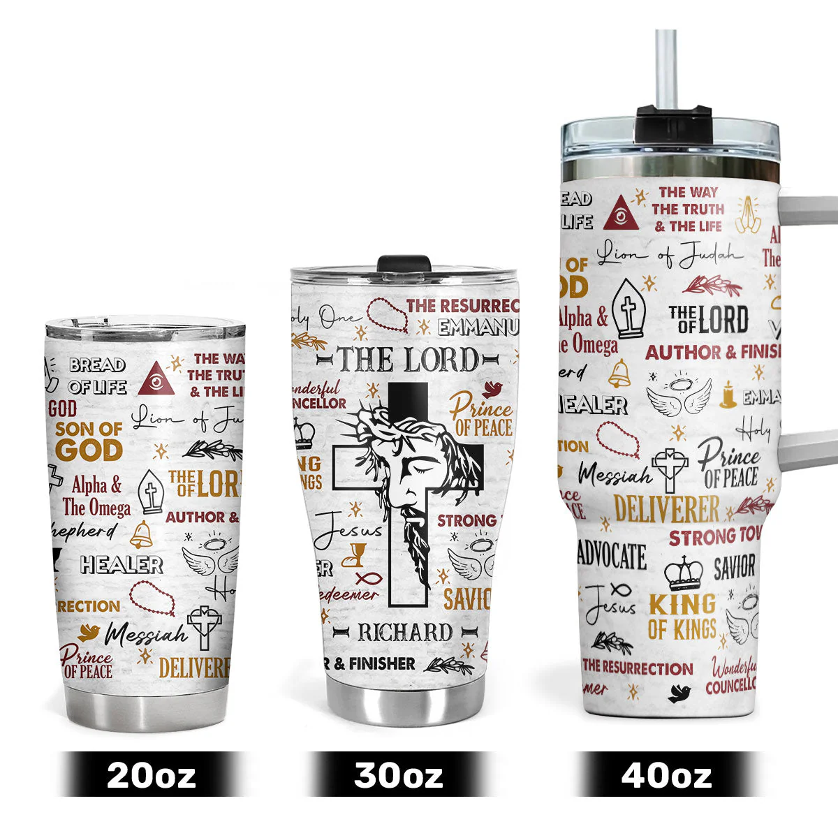 Jesus The Lord Of Lords | Personalized Stainless Steel Tumbler - Image 3