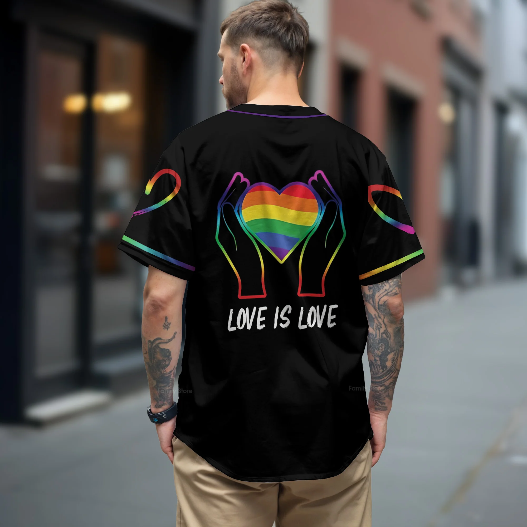 LGBT - Love is love Baseball Tee Jersey Shirt QT206278Td - Image 3