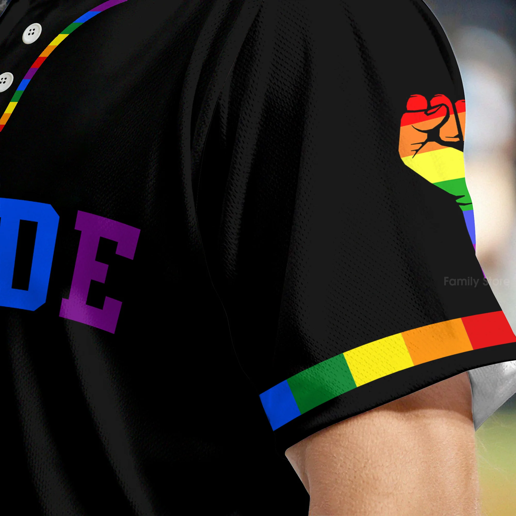 LGBT Love Is Love Baseball Tee Jersey Shirt - Image 5