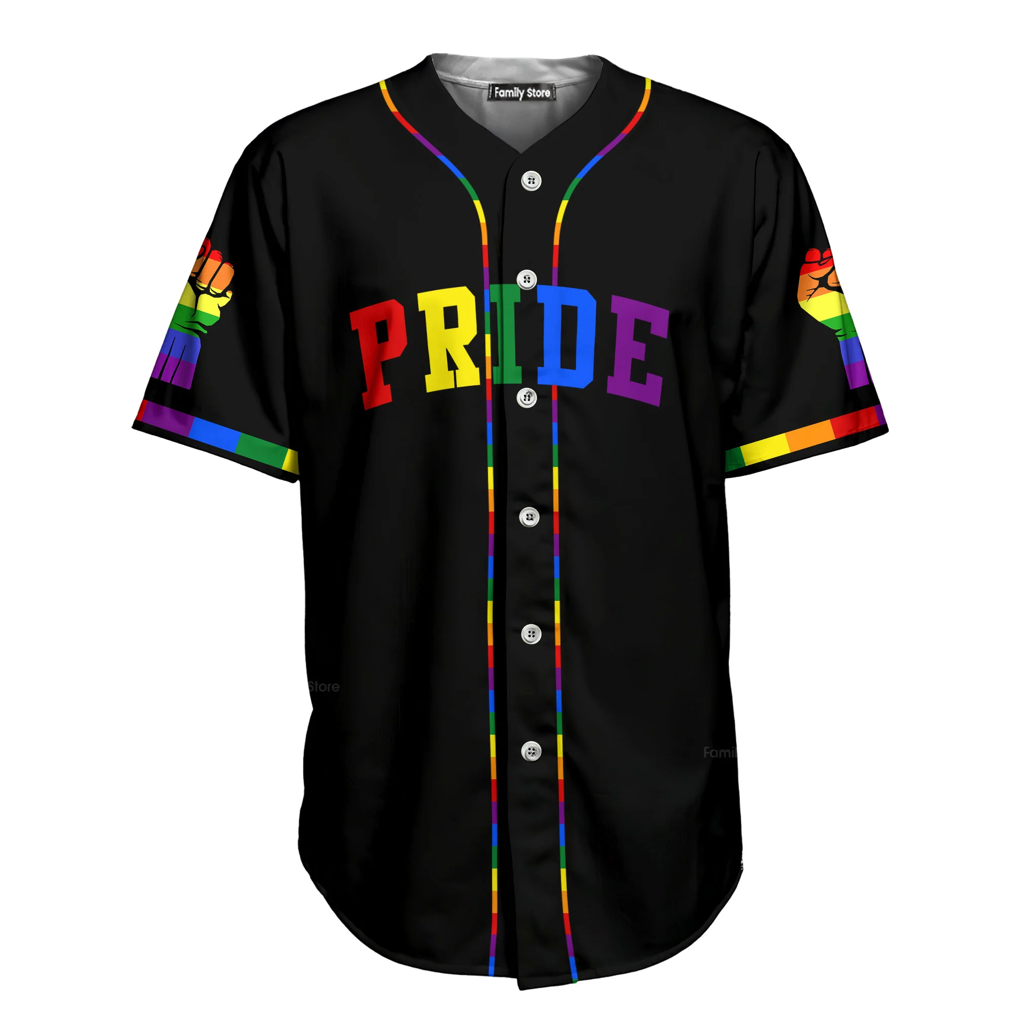 LGBT Love Is Love Baseball Tee Jersey Shirt - Image 7