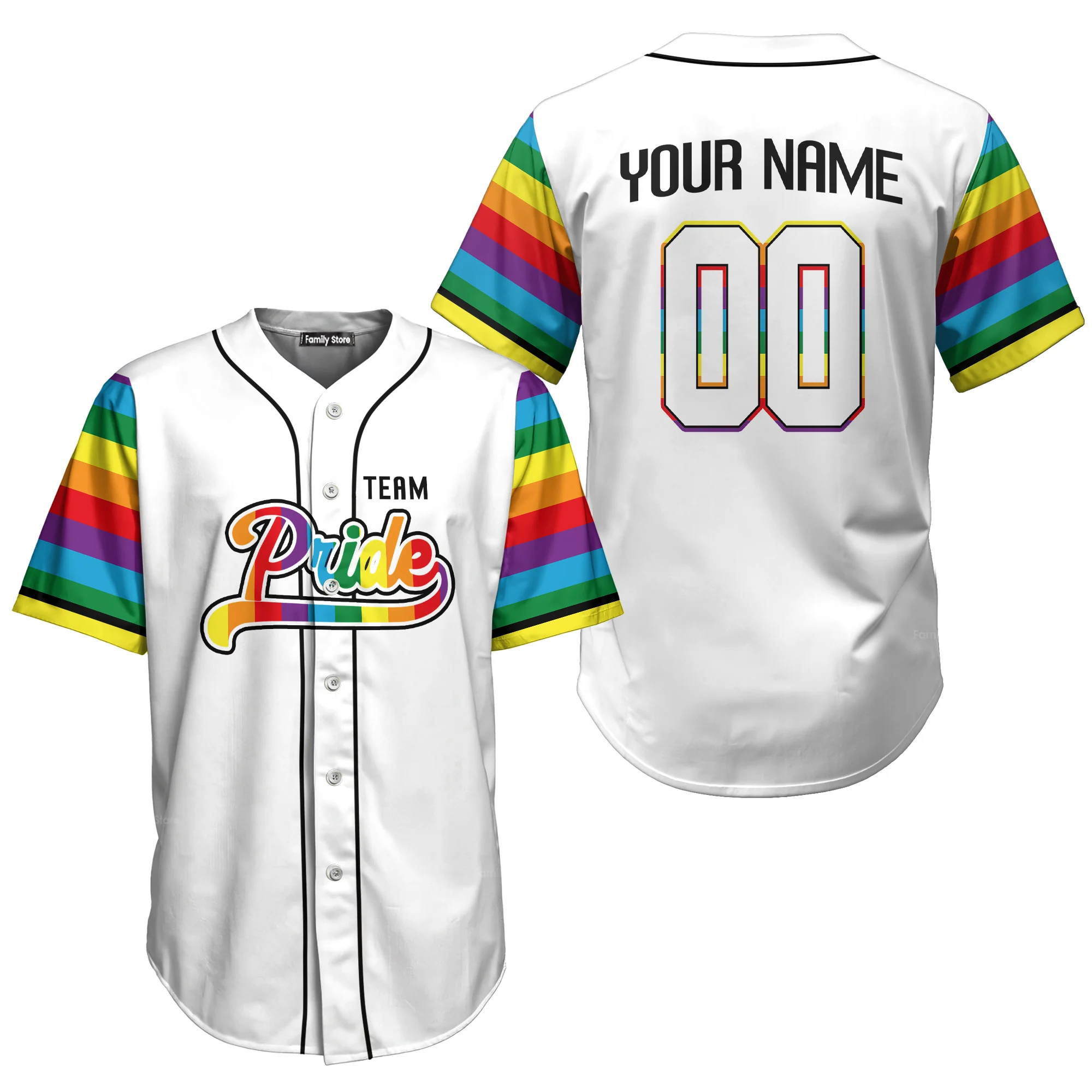 LGBT Pride Personalized Name and Number - Baseball Jersey - Christant Gift For Him - QT204323Td - Image 13